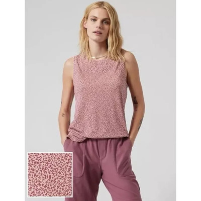 Athleta Women s Brezzy Tank Top Sleeveless Micro Cheetah Bashful Rose Size SP