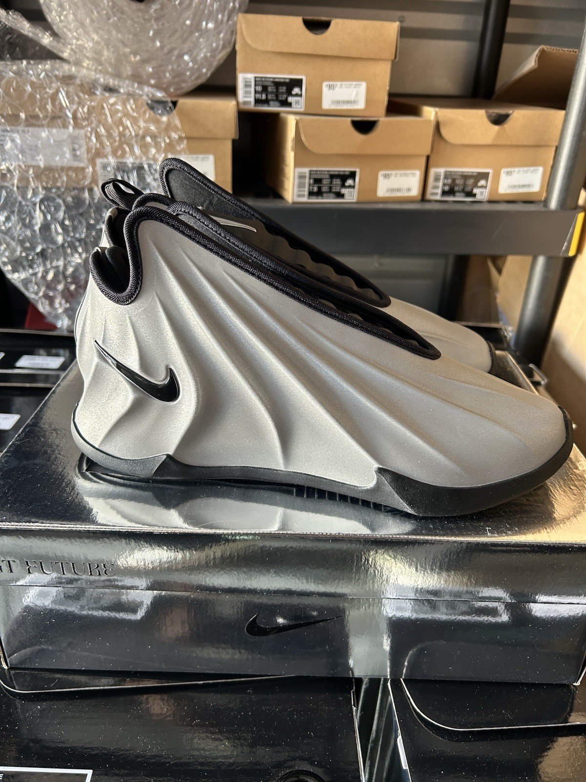 - Nike GT Future Metallic Silver Black Basketball Greater Than Gray Grey