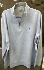 Polo Ralph Lauren Mens Light Blue 1/4 Quarter Zip Pullover Sweater XL