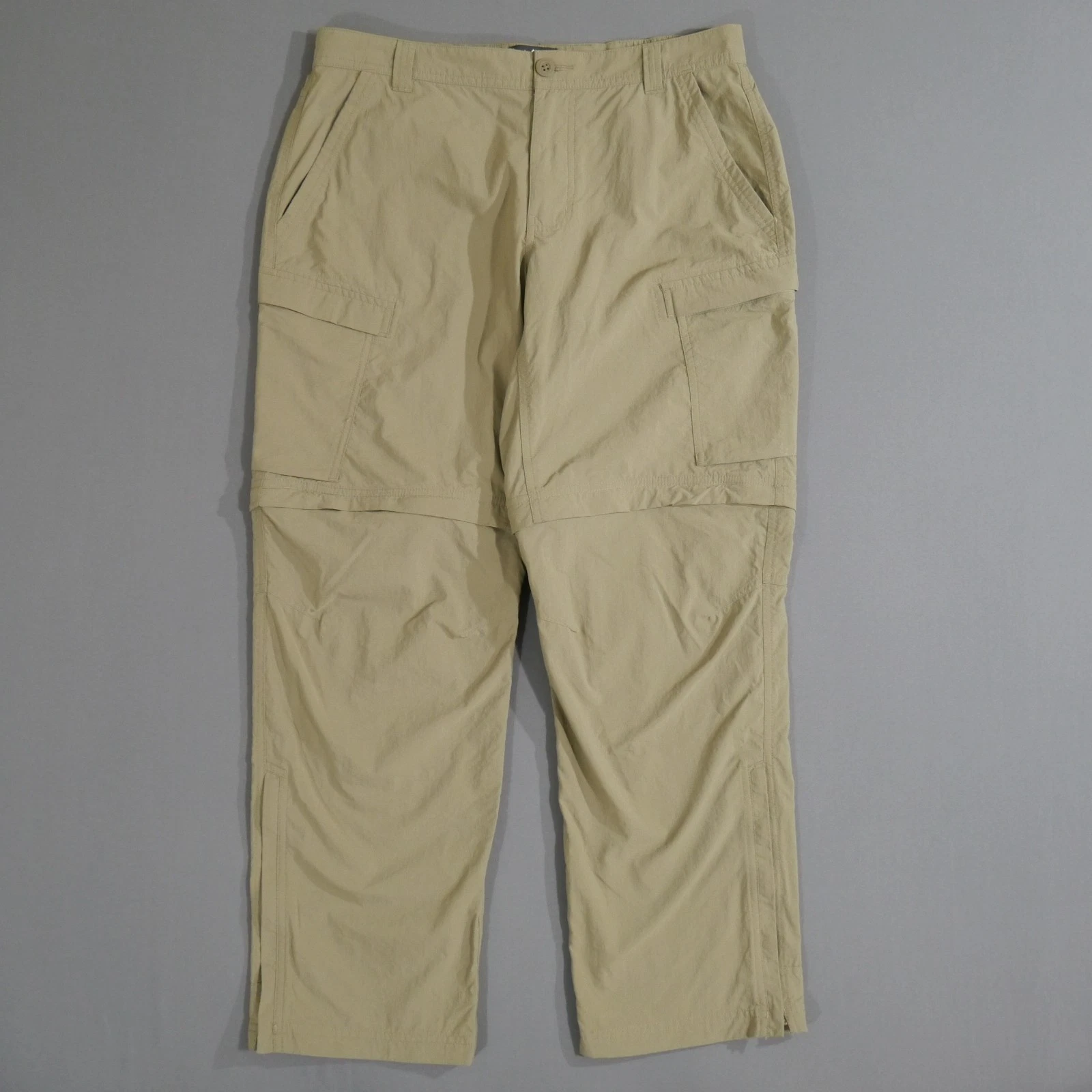 REI Co-op Sahara Convertible Pants Men's 34x30 Tan Khaki Hiking Cargo Zip Off