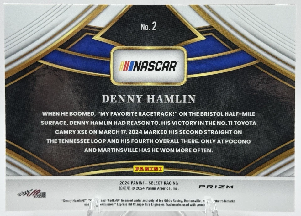 2024 Panini Select NASCAR - Denny Hamlin Sights of Victory Flash Prizm #2 - Image 2 of 2