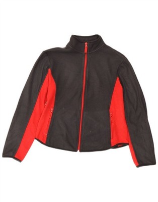 Marks & Spencer Damen Fleecejacke UK 12 Medium Rot Colourblock Polyester RD07