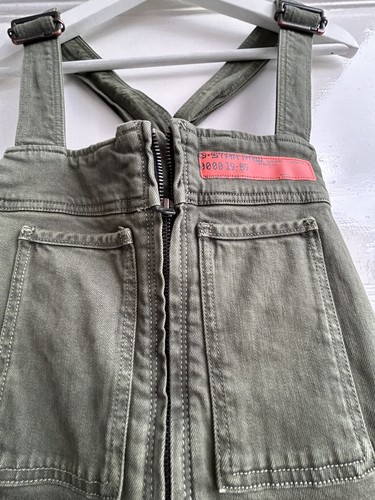 G Star Raw Women's Slim Denim Dungarees Khaki Medium Utility Zip Front Work Sun 