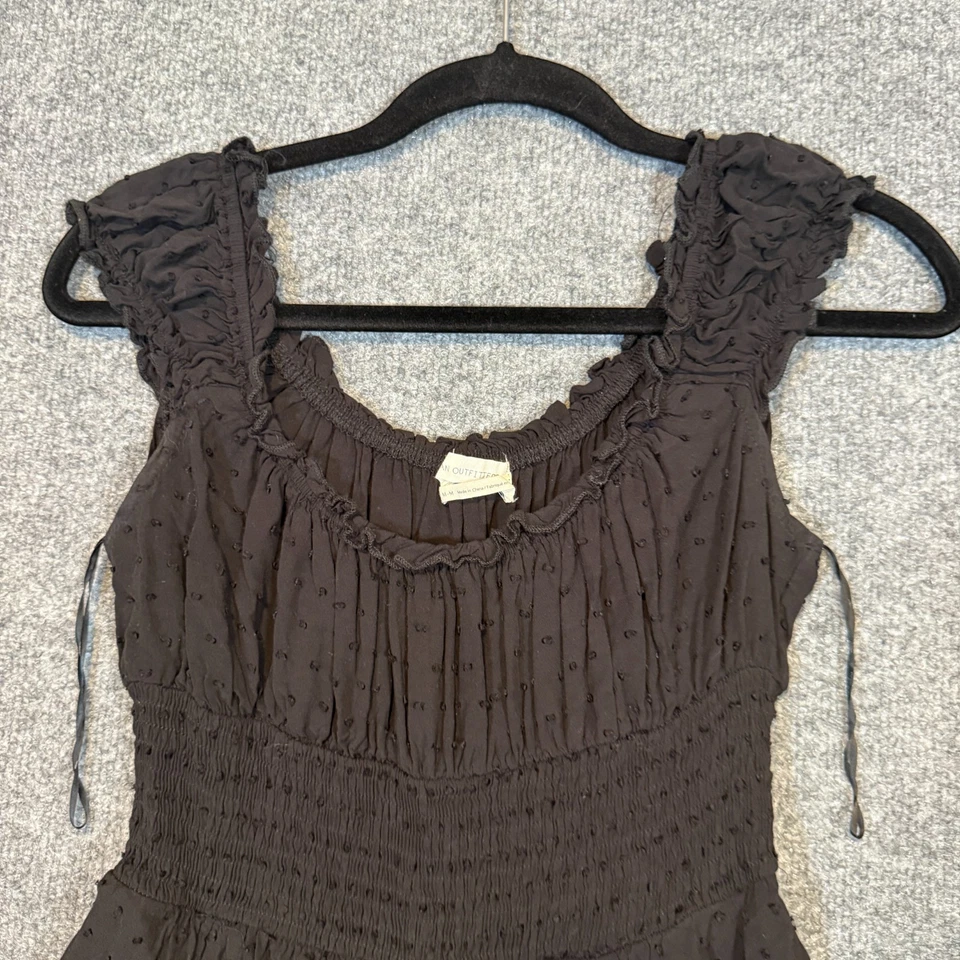 Camisa para mujer Urban Outfitters mediana negra con volantes en capas Y2K de colección Foto 3 de 4