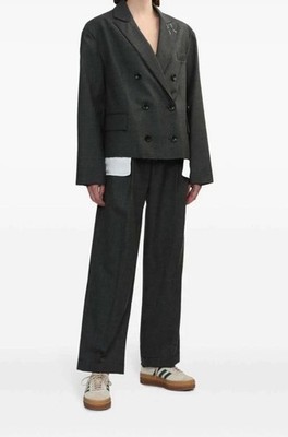 Tibi Ellis Suiting Chopped Blazer In Gray. Size Large. Wool Blend. Retails $1195