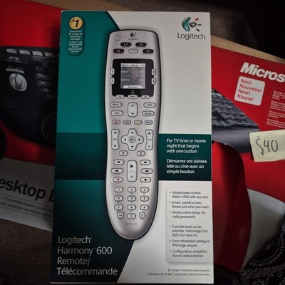 Logitech Harmony 600 Remote Control New Open Box  Silver 2010