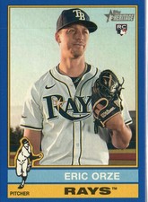 2025 Topps Heritage #589 Eric Orze Dark Blue Border