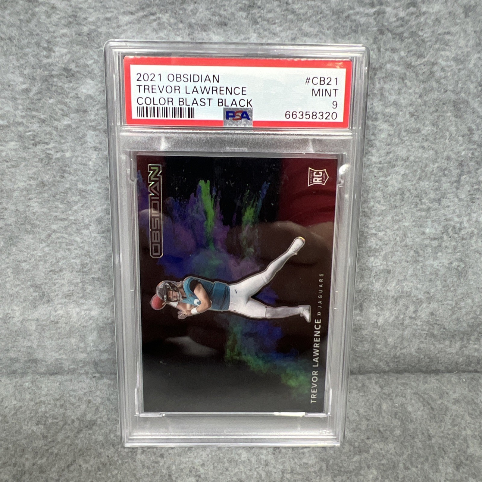 2021 Panini Obsidian - Color Blast Black Trevor Lawrence #CB-21 (RC) PSA 9