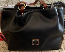Dooney & Bourke Large Pebbled Black Tote Brow...