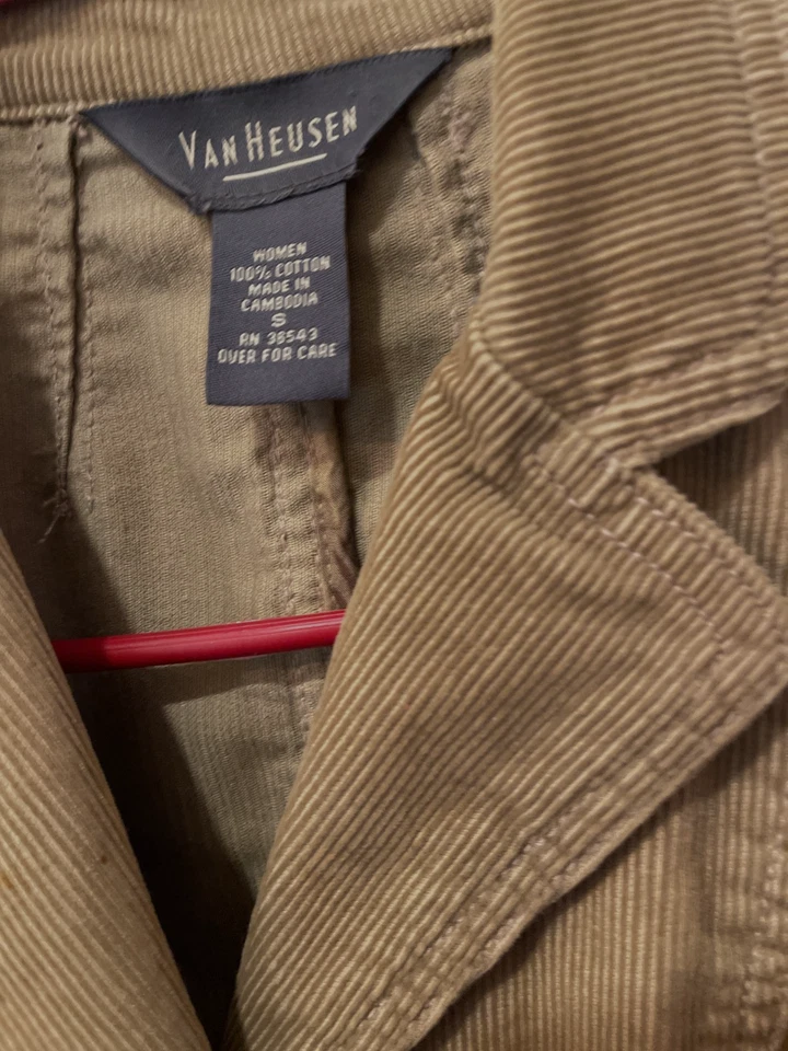 Chaqueta Blazer Mujer Van Heusen Vintage 100% Algodón S Hecha en Camboya Pana Foto 4 de 4