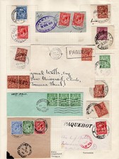 1912-24  KGV 1/2d - 21/2d + 6d  PAQUEBOT  PIECES ON TWO ALBUM PAGES. SG 351-426