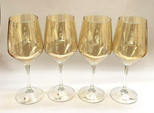 NEW FRATELLI FUMO 4 CHAMPAGNE GOLD CRYSTAL WINE GLASS GOBLET COCKTAIL-ITALY