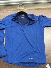L.L.Bean Blue Quarter Zip Pullover Mens Large Lightweight Performance