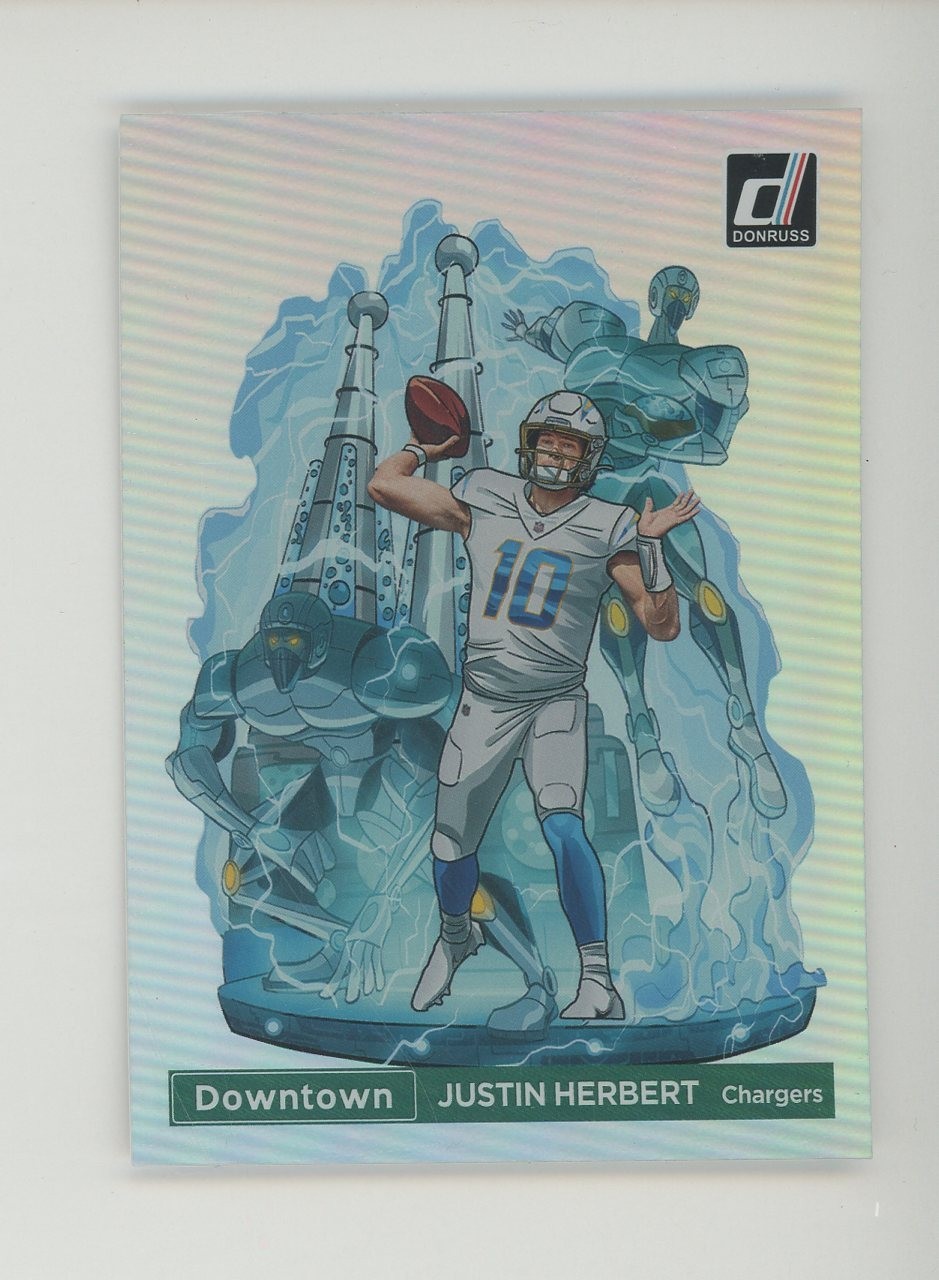 2022 Donruss Downtown #DT-JH Justin Herbert Chargers SSP CASE HIT