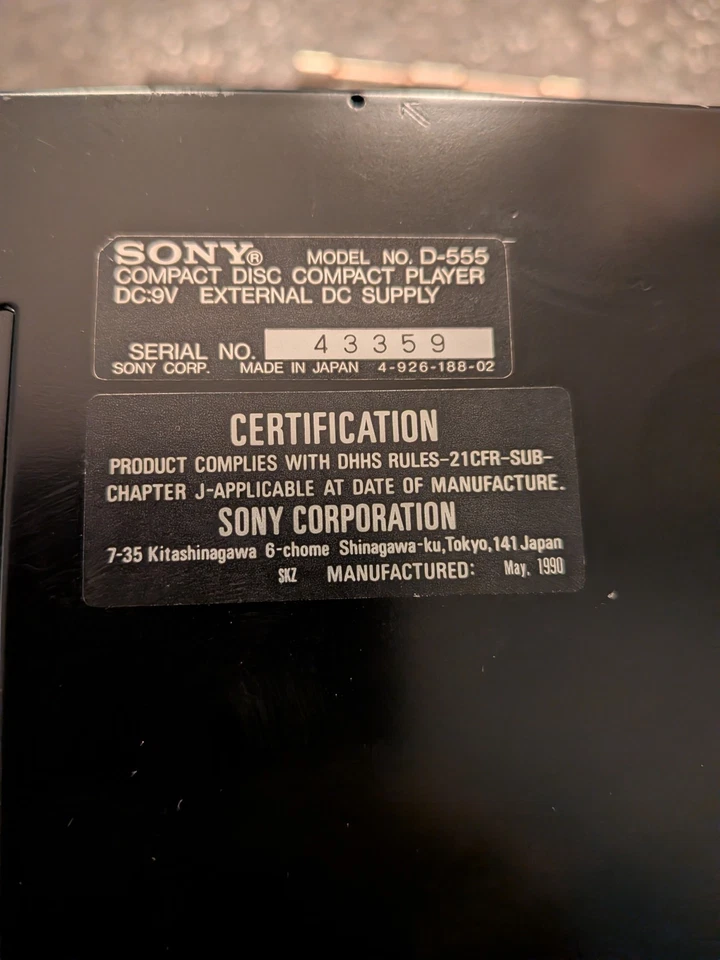 Sony Discman Portable CD Player D-555 . very rare 🔥🔥🔥🔥🔥🔥 - Image 3 of 3