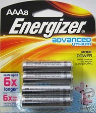 Energizer Advanced Lithium Batteries, AAA Size, 8 Pack