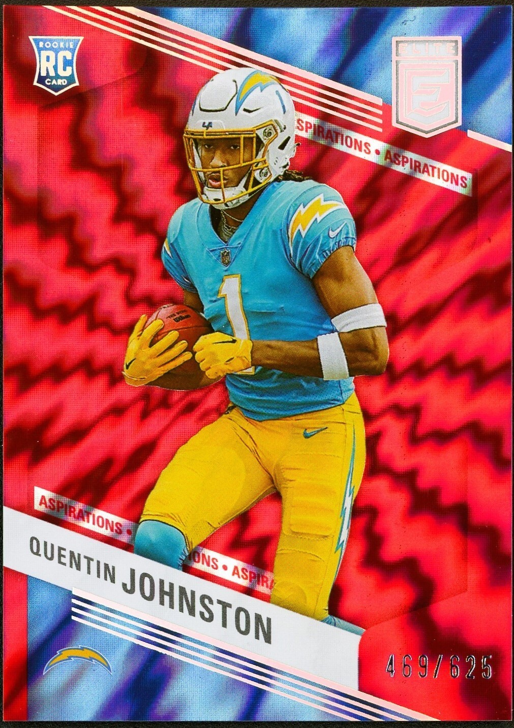 2023 Panini Donruss Elite Quentin Johnston Aspirations Shimmer /625 Chargers
