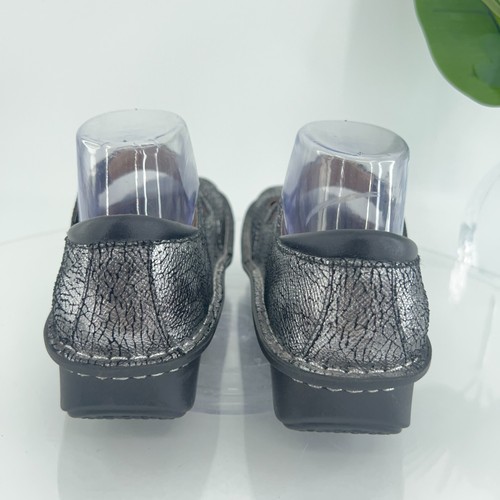 Alegria Jill Mary Jane Clog Women's Size 37 7 Metallic Silver Leather Shoe Comfy - Picture 7 of 17