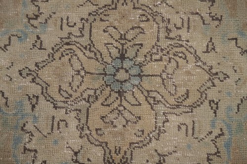 Vintage Muted Peach Distressed Traditional Hand-made Room Size Area Rug 10x12 - Picture 9 of 23