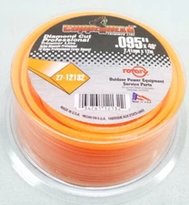 12132 Rotary Orange Nylon Diamond Cut Trimmer Line .095"x40' Loop