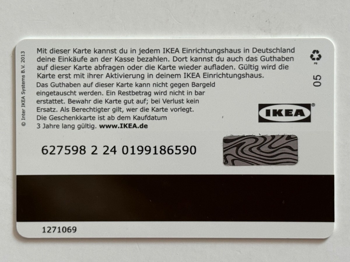 Ikea Gift Card▪️Germany▪️2013▪️Living Room▪️Collectible