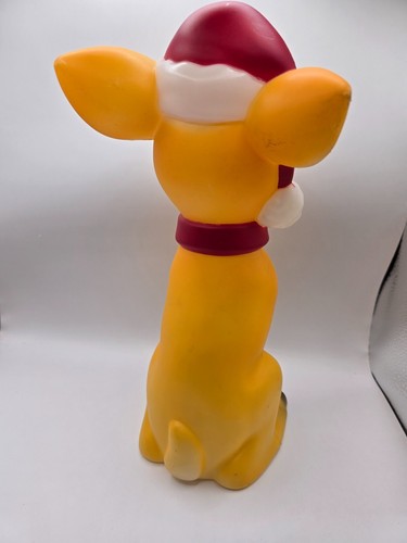 11" Unbranded REINDEER Santa Hat Tabletop Christmas Lighted Blow Mold Decoration - Picture 3 of 18