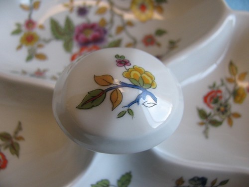Vintage Limoges France Divided Tray Painted Flowers "J" Mark - Picture 8 of 9