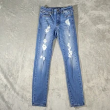 Aeropostale Jegging Jeans Womens 2 Reg Blue Stone High Rise Distressed Casual