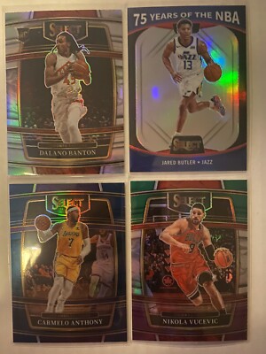 (4) 2021-22 Panini Select Random Insert & Rookie Lot- Silver, Tri-Color, 75 Year