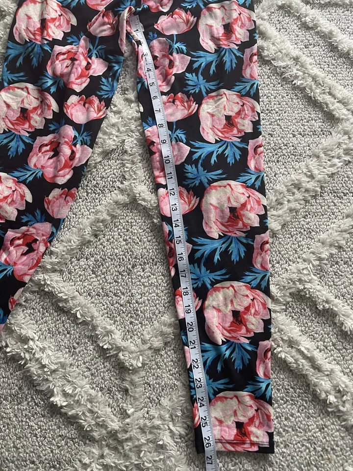 NUEVO Leggings Agnes & Dora Suaves Elastizados Negros Estampado Floral Para Mujer S/M (4-12) Foto 2 de 4