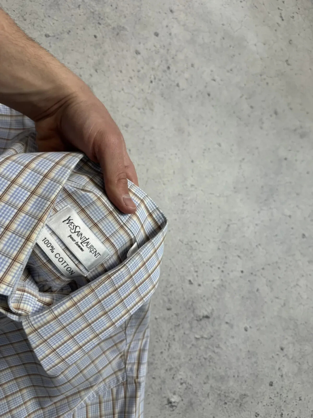 Camicia Yves Saint Laurent a quadri con bottoni vintage YSL