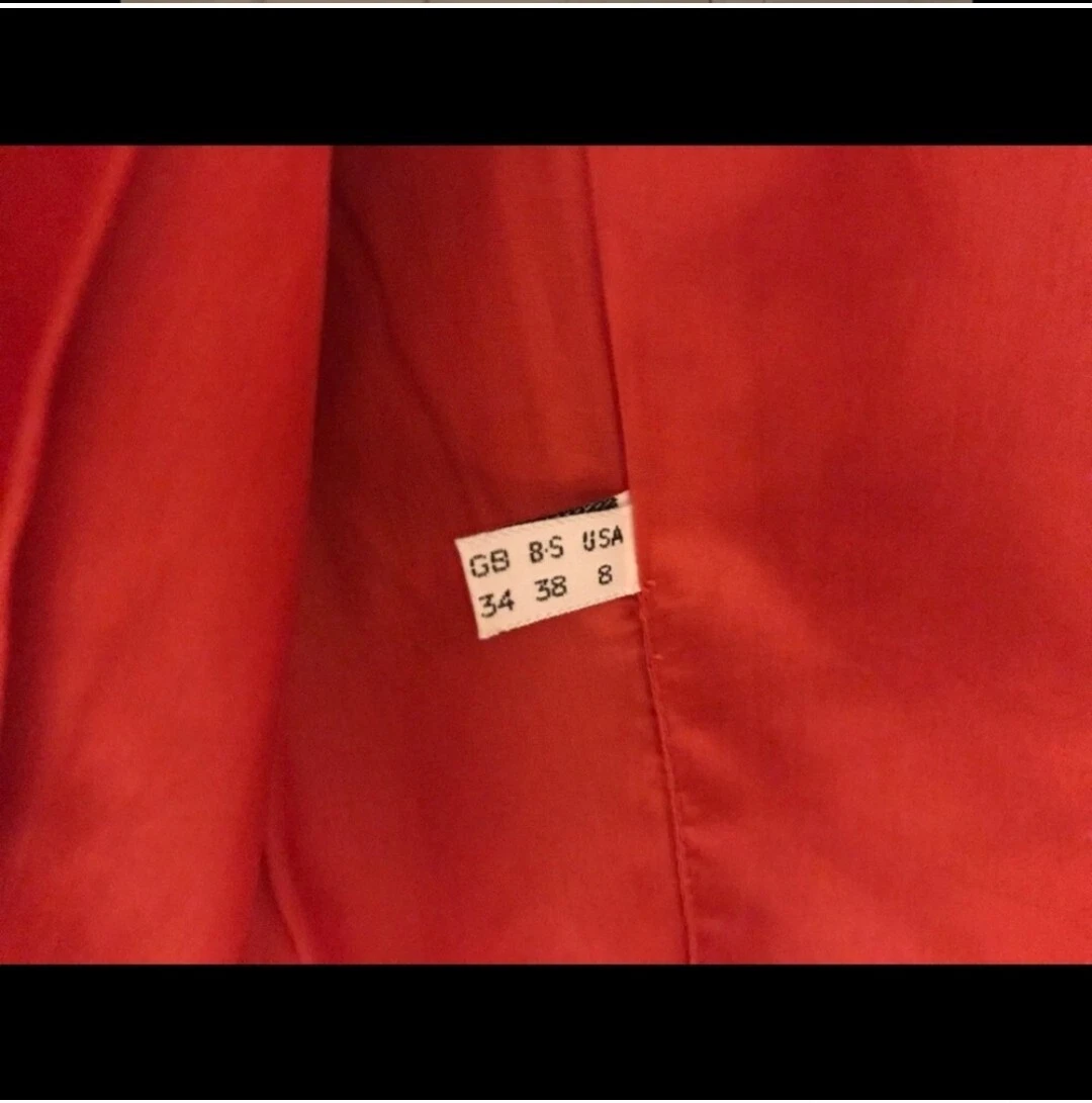 VERSACE GENNY GIACCA DA FUMO DONNA IN ROSSO FIAMMEGGIANTE Tg 8 TESSUTO LANA SETA di LUSSO