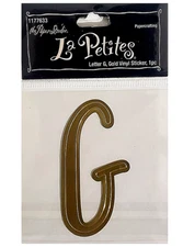 THE PAPER STUDIO La Petites LETTER 'G' Gold Vinyl Sticker - 1 pc
