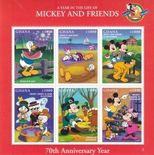 959 / BLOCCO WALT DISNEY ** MNH GHANA