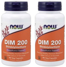 NOW FOODS DIM 200 Diindolylmethane 90 Veg Caps 2 Packs 180 Caps , 08/2028