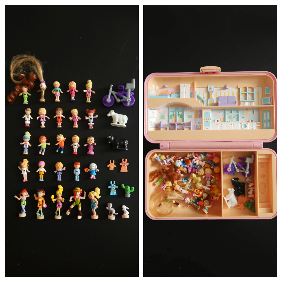 Lot Polly Pocket Doll Collection Rare Vintage Bluebird Toy with Playset Case