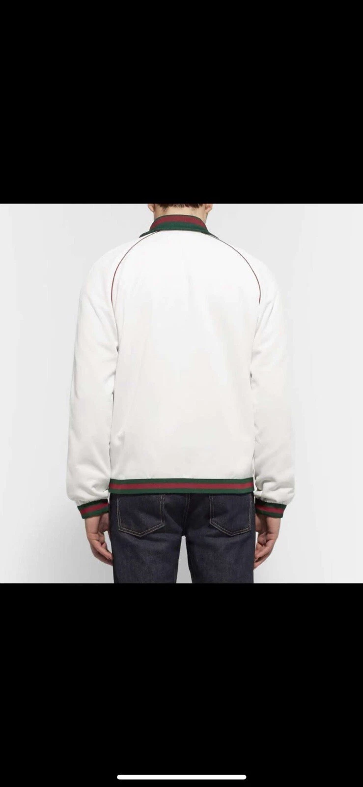 Gucci Track Jacket Uomo XS Taglia 48 $1800 MSRP Bianco Rosso Verde Web