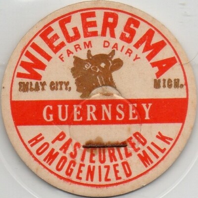 Milk Bottle Cap - Wiegersma Farm Dairy - Imlay City, MI (Michigan)-GUERNSEY MILK
