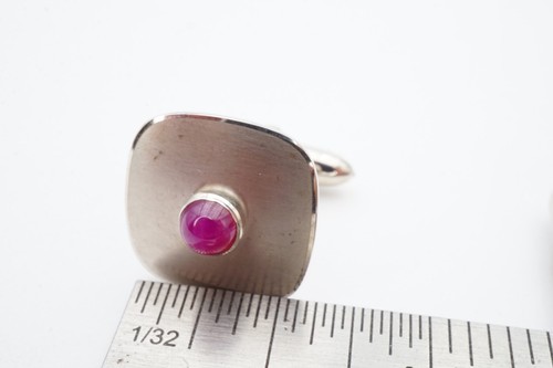 Vintage Dolan Bullock 14k White Gold Pink Star Sapphire Cufflinks - Picture 9 of 9
