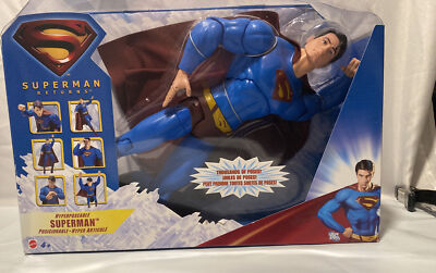 NEW SUPERMAN RETURNS FIGURE MATTEL MOVIE HYPERPOSEABLE SUPERMAN 14'' DELUXE! 
