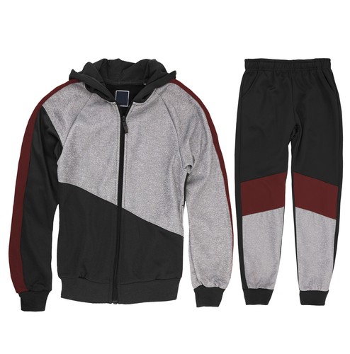 Boy's Casual Striped Jogging Kids Hooded Active Toddler Running Tracksuit Set - Picture 16 of 21