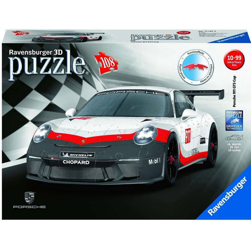 RAVENSBURGER PUZZLE 3D 108 PEZZI PORSCHE 911 GT3 CUP  ART 11147