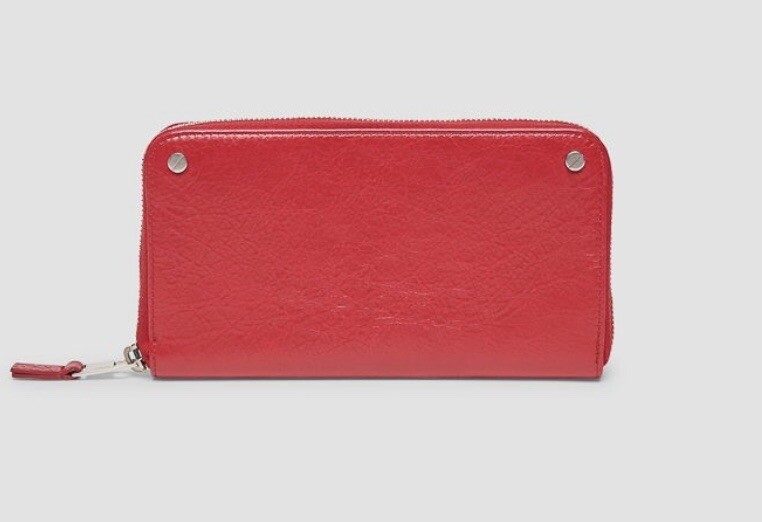 BALENCIAGA / ペーパー コンチネンタル ジップアラウンドウォレット/RED/381226・6217/ BALENCIAGA Authentic Red Leather Zippy Zip-Around Wallet Men Women