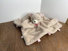 KellyToy Tan Baby Bear Plush Lovey Blanket Blankie 14x14 Rattle KellyBaby