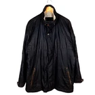 BUGATTI Men's Jacket Size EU54 UK44 2XL Black Military Stand Collar Polyester
