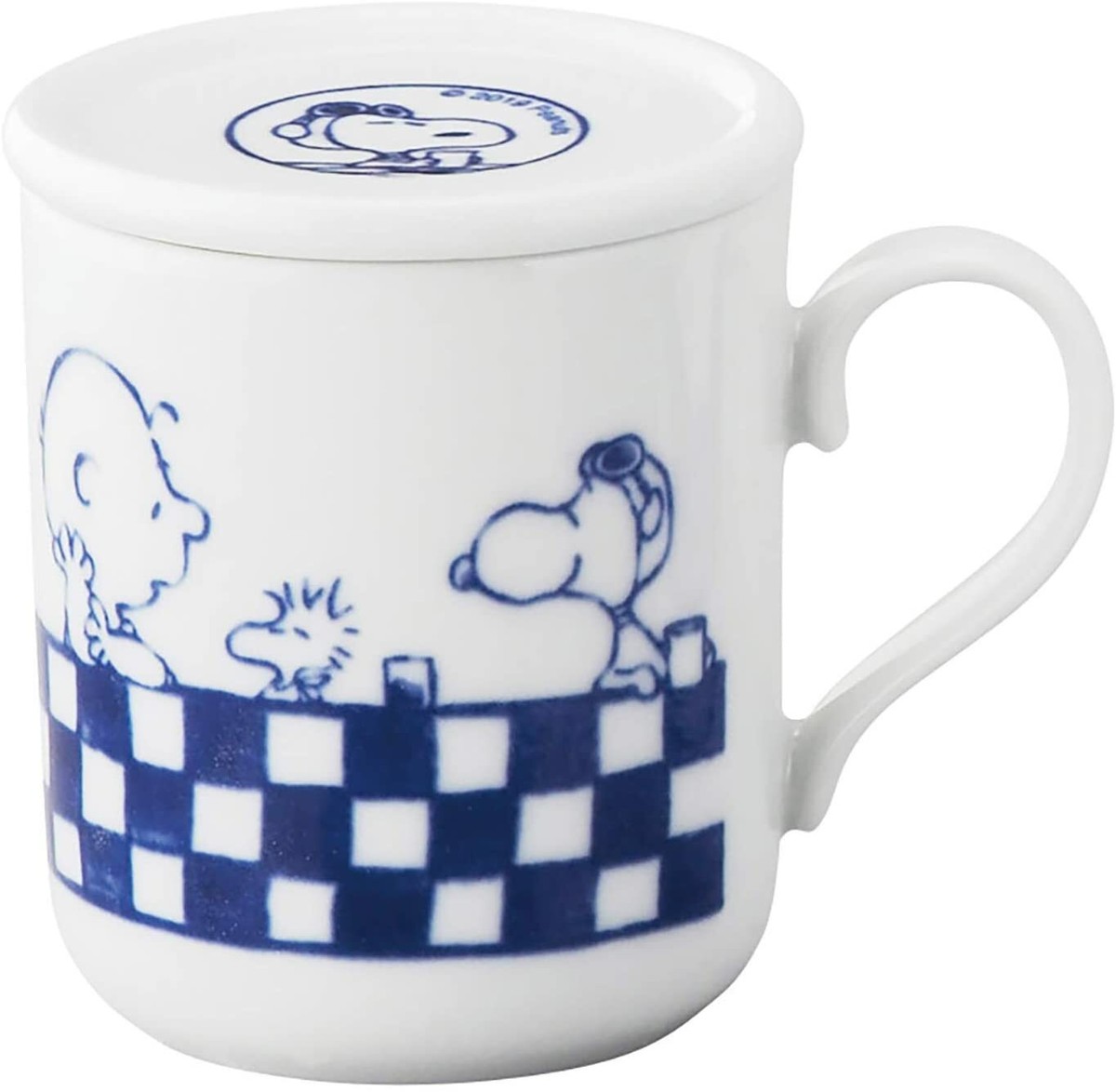 PEANUTS SNOOPY Tea Mate Mug Cup Checkered SN82-12 300ml