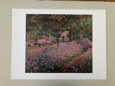 CLAUDE MONET, 'JARDIN DE GIVERNY, 1872' RARE AUTHENTIC 1980's ART PRINT