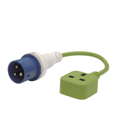 Main Hook Up UK Conversion Lead Socket Adaptor Camping Caravan Site Electric