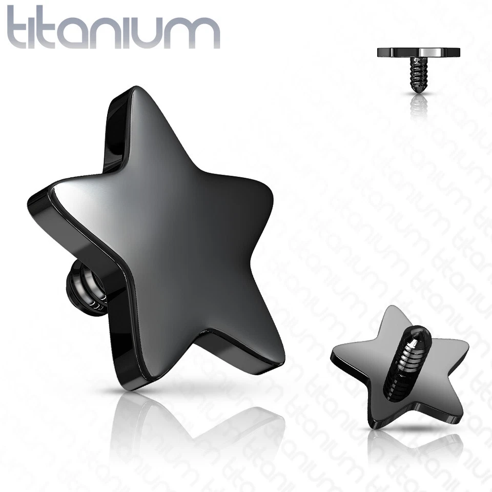 Tapa de anclaje micro dérmico de acero quirúrgico IP estrella plana de 4 mm 14 g 4 mm Foto 3 de 4