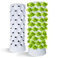 Vertical Hydroponic System Tower Garden Aeroponics Home Grow Kit 80Pots NEW